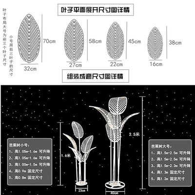 新款婚庆道具铁艺芭蕉树路引婚礼舞台迎宾背景装饰屏风橱窗摆件