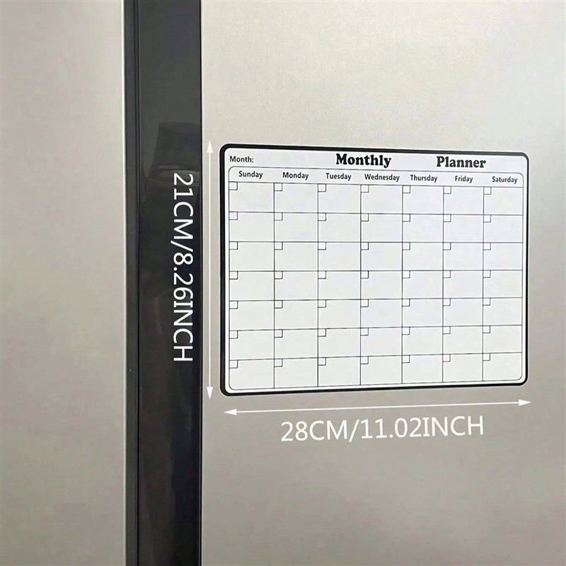 1/2Pcs Magnetic Refrigerator Dry Erase Calendar Monthly Plan - 实物图