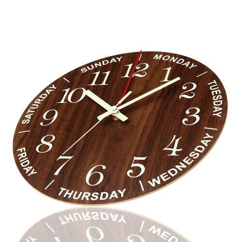 12 Inch Luminous Wall Clock Wood Silent light in dark night