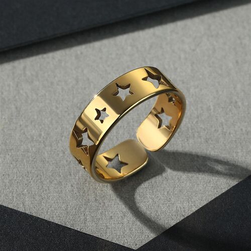 Cxwind Stainless Steel Openwork Ring, Silver Rings Men Women
