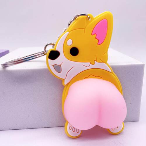 Pop Squeeze Butt Keychains Cartoon Decompression Fidget Toy
