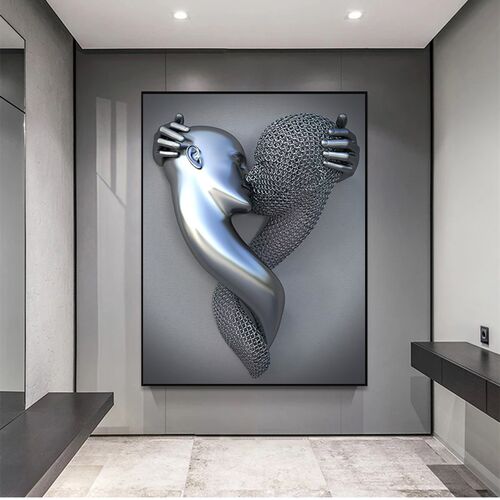 Metal Figure Statue Art  Painting Romantic Abstract Posters