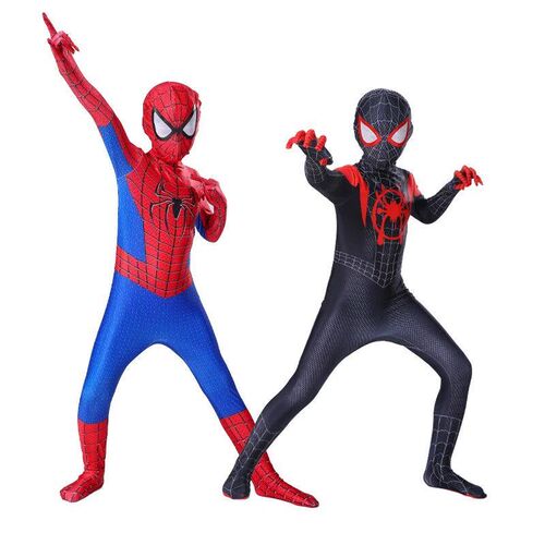 Boy Girl Spiderman Cotume Superhero Jumpuit Mile Morale Spid