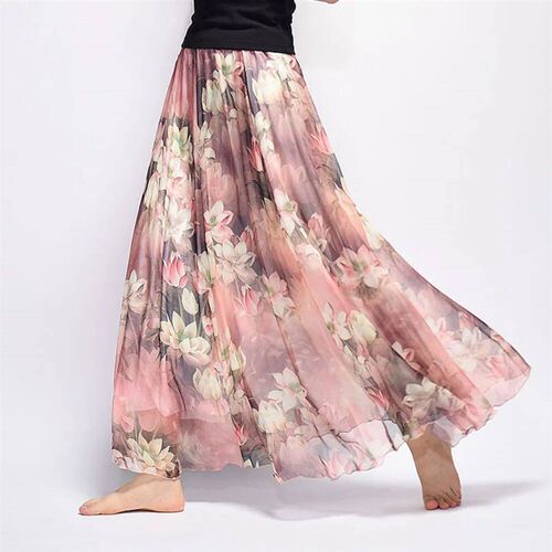 Long Skirt for Women, Casual Vintage Clothing, Elegant Bohem