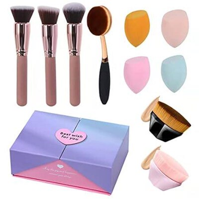 10 Pcs Multifunctional Foundation Brush Set, Gift Box Pac