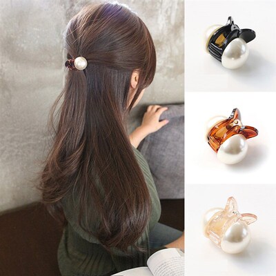 Mini Pearl Hair Clips Claw Cute Hair Clips Acrylic Colored H
