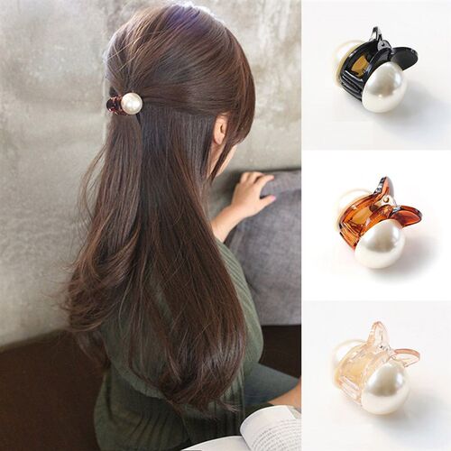 Mini Pearl Hair Clips Claw Cute Hair Clips Acrylic Colored H