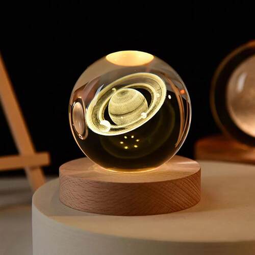 USB LED night light, Galaxy Crystal Ball lamp, 3D planet moo