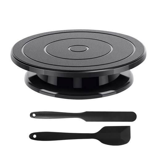 Black Cake Turntable Plastic Pastry Stand DIY Baking Kit Cre