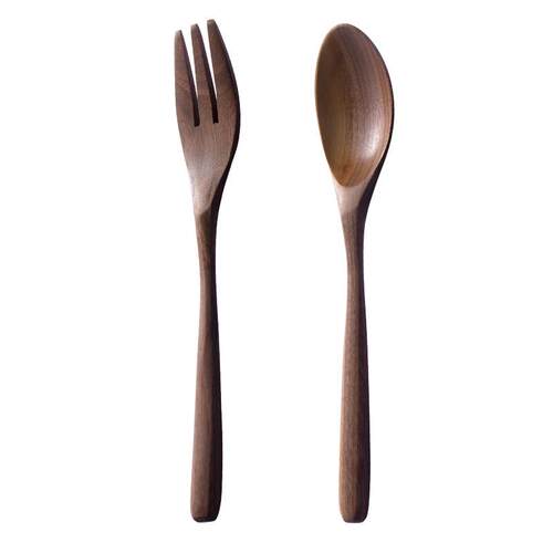 Japanese Wood Fork Spoon For Children Dessert Soup