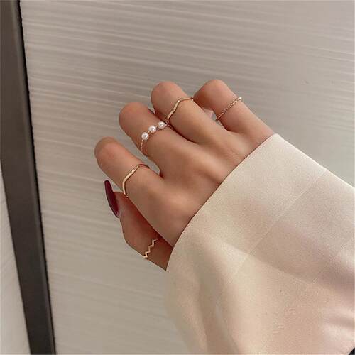 5Pcs/set Light Luxury Simulation Pearl Simple Fashion Plain