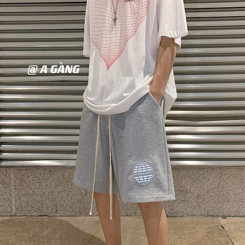 Mens summer new solid color fresh loose fashion casual stra