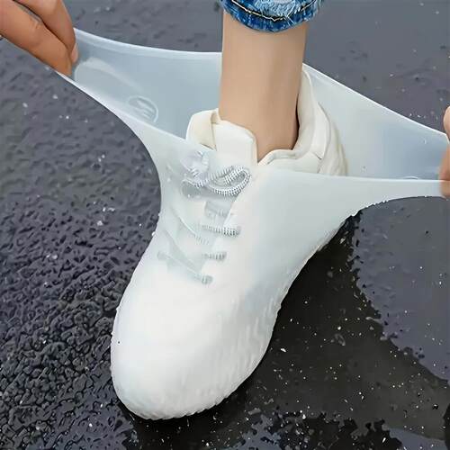 2 Latex Rain Boots Waterproof Shoe Covers, Available in Blac