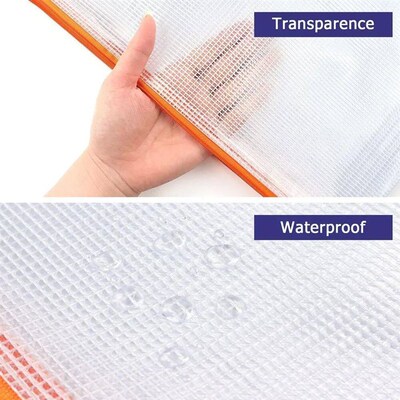 10pcs Mesh Zipper Pouch Waterproof Plastic Document Pouch Mu