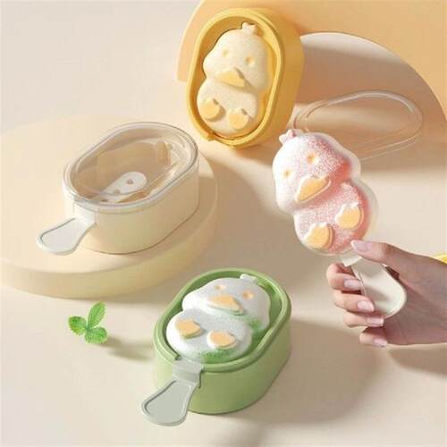 3pcs BPA-Free Plastic Ice  Molds Set, Cute Duck Shape DIY