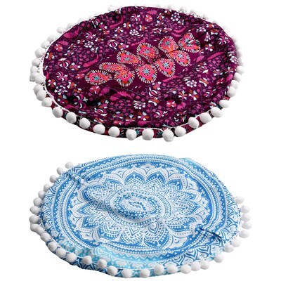 43CM Round Mandala  Pillowcase Bohemian Cushion ver Floor Cu