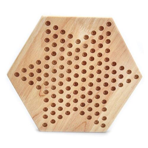 2024 Solid Chinese Checkers with Wooden Marbles Family