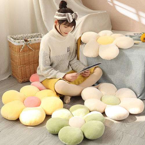 Stuffed Six Petal Flower Cushion Girly Room Decor Sunflower