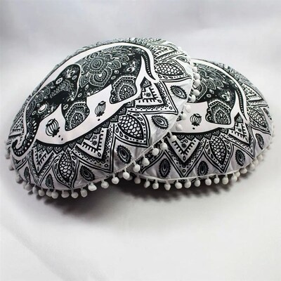 43CM Round Mandala  Pillowcase Bohemian Cushion ver Floor Cu