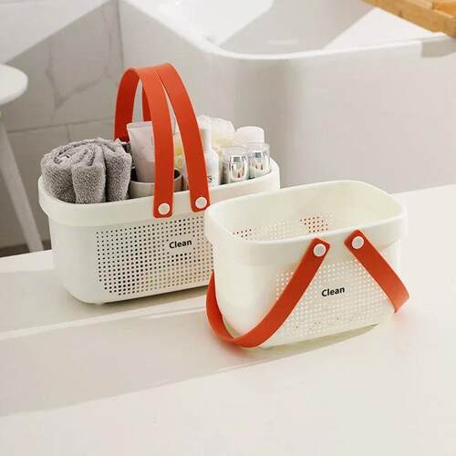 Shower Caddy Bath Basket, Plastic Organizer, Storage Tote wi