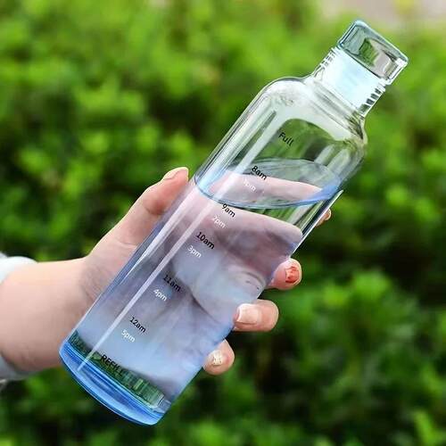 Leak proof BPA free water bottle with time marker - lightwei