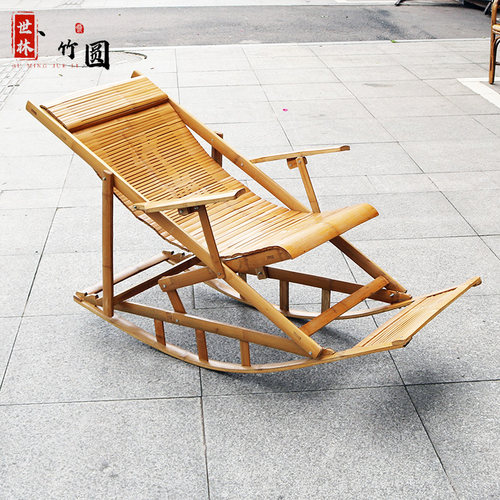 折叠午休竹躺椅 逍遥椅老式家用便携大人小孩午睡竹椅子四川休闲