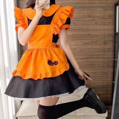 Cosplay Bat Vampire Maid Cosplay Halloween Costumes Orange R