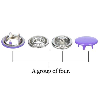 200pcs 9.5mm 10 Colors Metal Prong Snap Button Grommets Fast