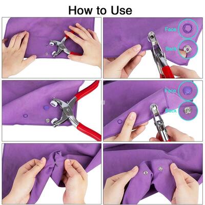 200pcs 9.5mm 10 Colors Metal Prong Snap Button Grommets Fast