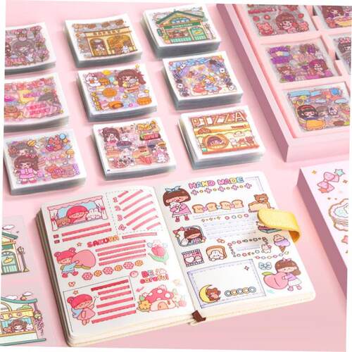 200cute sticker pet scrapbook journal stickers girls贴纸 1