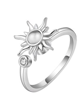 Rotatable Sunflower Ring Stress Relief Ring for Women New Ye