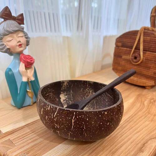 Natural Coconut Bowl Set Wooden Salad Ramen Bowl Coconut