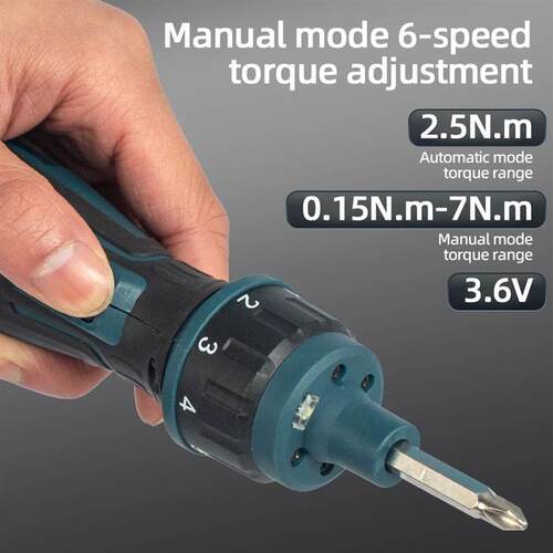 3.6V Cordless Electric Screwdriver 6 Torque Precision Power