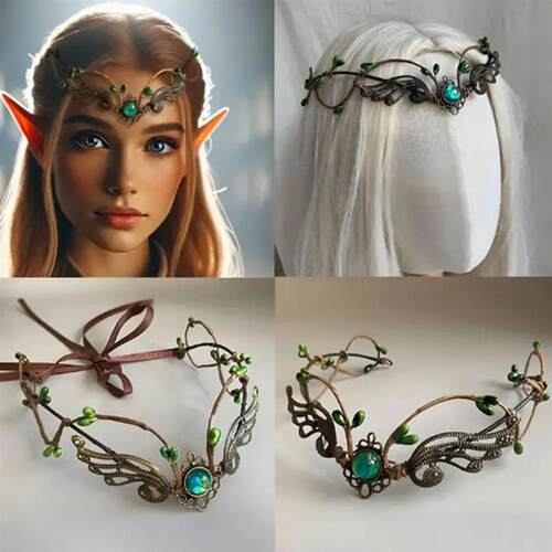 Elven Crown Elf Tiara Vine Headpiece Fairy Witch Diadema Got