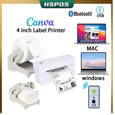 110mm Thermal Printer for Shipping 4x6 BT Label Barcode Prin
