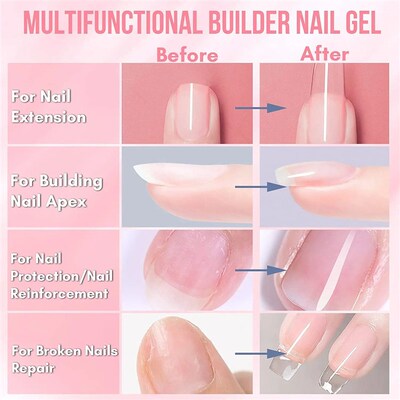 Makartt Builder Nail Gel 15ml 5 in 1 Multifunctional Clear G