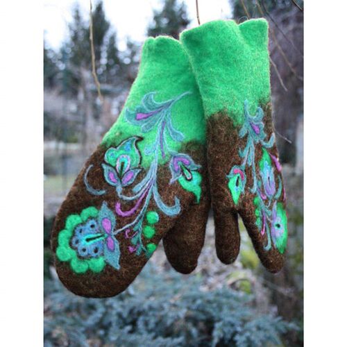 Womens Thick Color blocked Warm Gloves 女装加厚拼色保暖手套