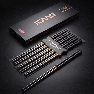 10Pair Stainless Steel Chinese Chopsticks Japanese Wan