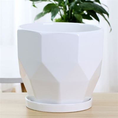 flowerpot ceramic simple large indoor plant pot with tray