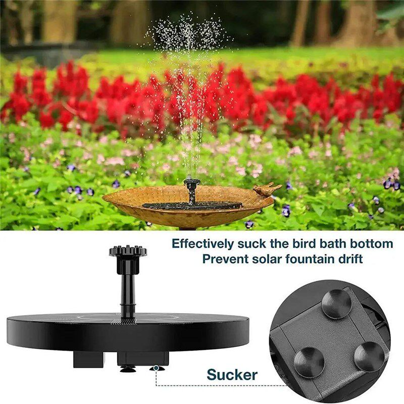 13/16/18cm Floating Solar Panel Solar Fountain Pump Bird Bat - 实物图