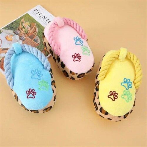 Funny Pet Dog Toys Plush Slippers Bite Chicken Leg Shoe