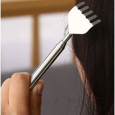 Practical Telescopic Pocket Scratching Massage Kit Stainless