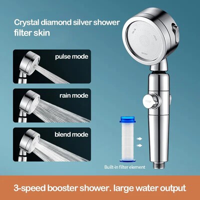 showerhead water purification filter power shower head 3mode