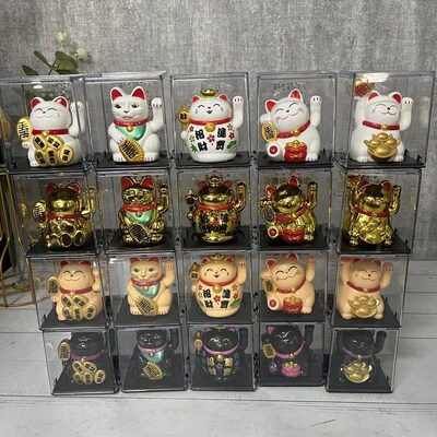 2 inch  Solar mini lucky cat light rocking car boys and girl