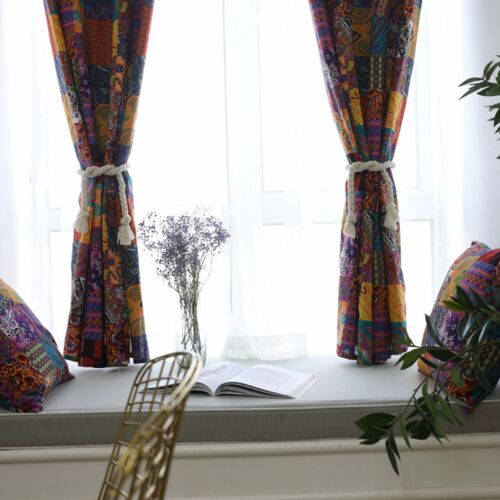 Newly Fashion Folk  Style  Half Shading Household Curtain Un