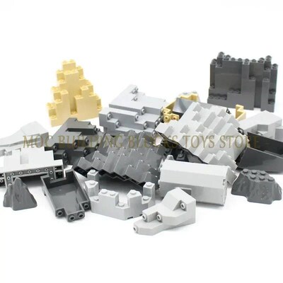 MOC Brick Rock Triangular Rockery Stone Wall Slab Barbacan R