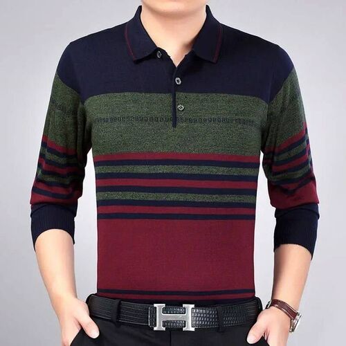 Vintage Men Striped Plaid Cotton  Shirts Spring Autumn Long