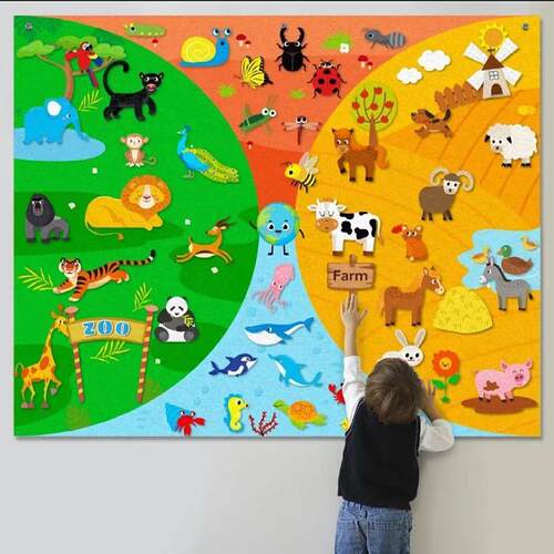 Farm Animals Felt Story Board Set Storytelling Early Learnin