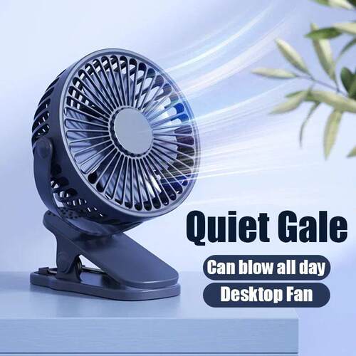 USB Rechargeable Table Fan Clip-on Type Portable Mini Desk F