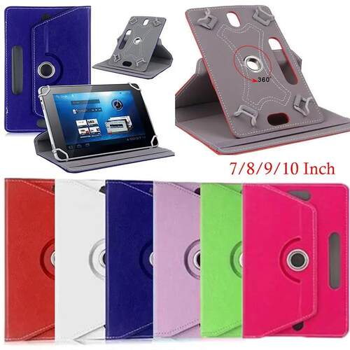 360 Degree Rotating Universal Tablet Case PU Leather Cover F